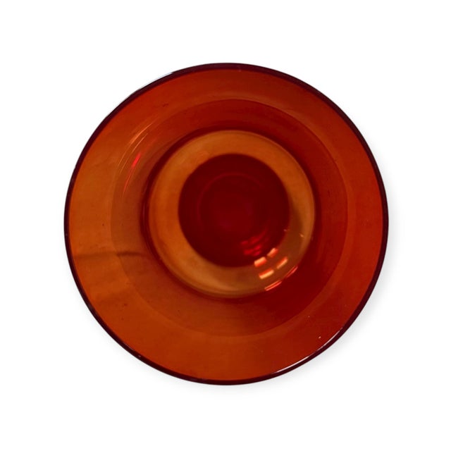 Vintage Tulip Ruby Red Cased Glass Vase by Tamara Aladin for Riihimäen Lasi, 1970s For Sale - Image 4 of 5