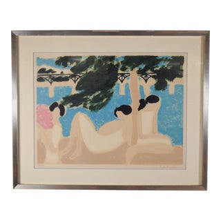 Andre Brasilier - Pont Des Arts - Limited Editiion French Modernist Print For Sale