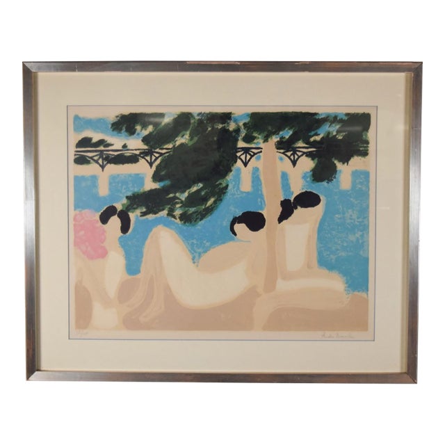 Andre Brasilier - Pont Des Arts - Limited Editiion French Modernist Print For Sale
