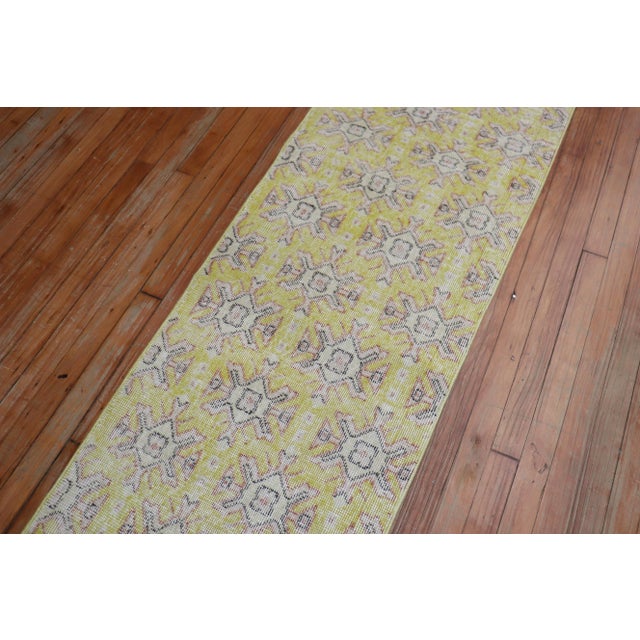 Vintage Canary Yellow Turkish Runner - 2'1" x 9'2" For Sale In New York - Image 6 of 8