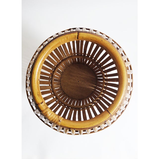 1950s Italian bamboo basket/umbrella holder attributed to Franco Albini for Vittorio Bonacina. Modernist, minimalist and...