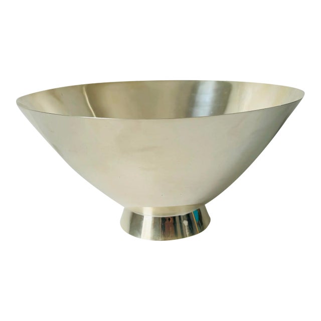 Mid Century Atomic Vintage Gorham Silver Plate Salad Bowl For Sale
