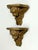 Handsome pair of vintage gilded plaster winged cherub wall sconce shelves. They have developed a nice rich patina and look...