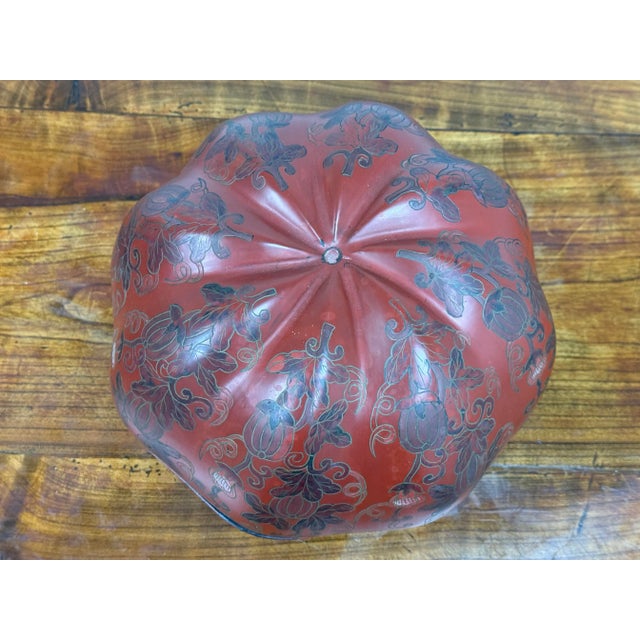Chaubon Antiques Chinese Red Lacquer Gourd Shaped Box For Sale In San Francisco - Image 6 of 12