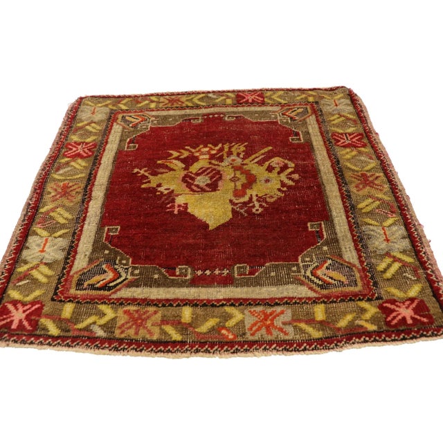 Tribal Vintage Turkish Yastik Rug - 02'02 X 02'04 For Sale - Image 3 of 8