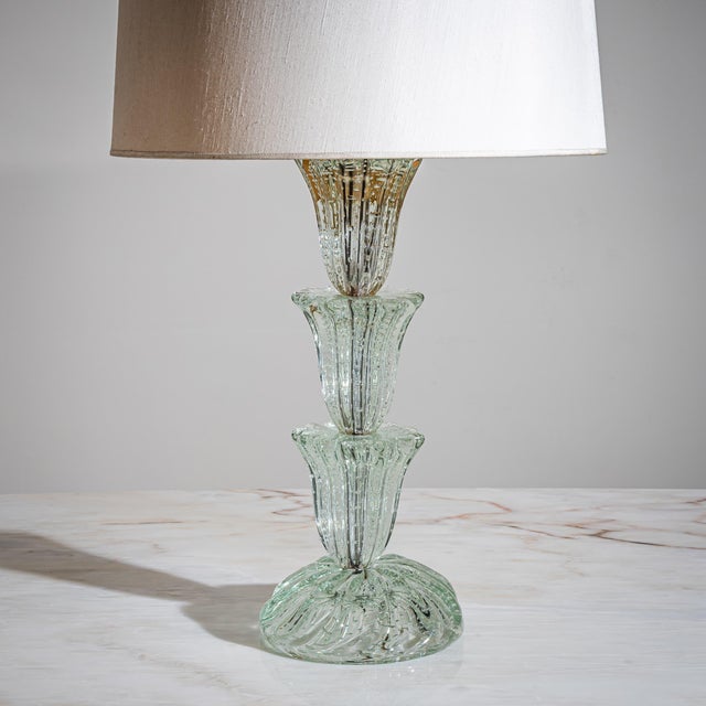 Gold 1940s Table Lamp, Attributed to Barovier & Toso For Sale - Image 8 of 9