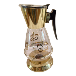 Vintage Mid Century Coffee Colony Carafe With Warmer Fleur De Lis Design