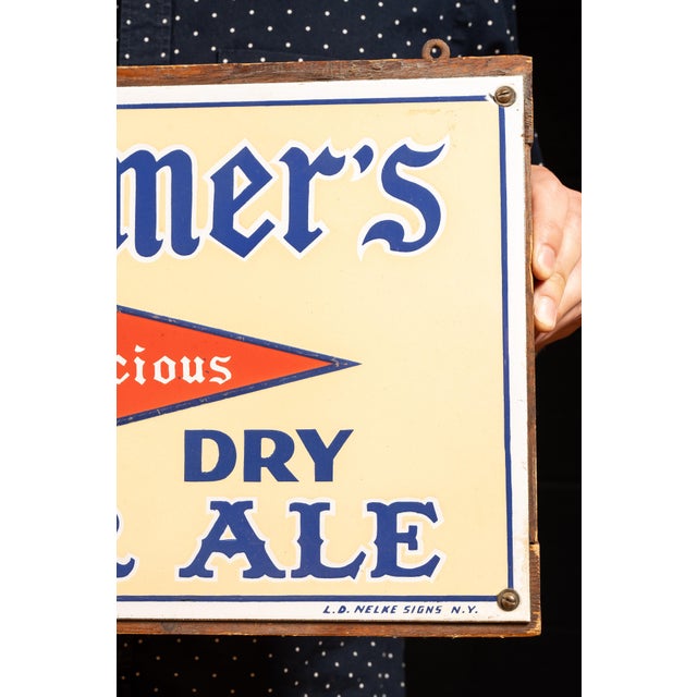 Seilheimers Porcelain Ginger Ale Advertising Sign, C. 1930s For Sale - Image 4 of 5