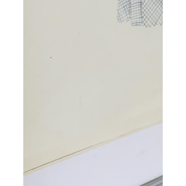 Berthe Duquaine, Robe Ecossaise, 1950s, Pencil Sketch on Paper, Framed For Sale - Image 11 of 18