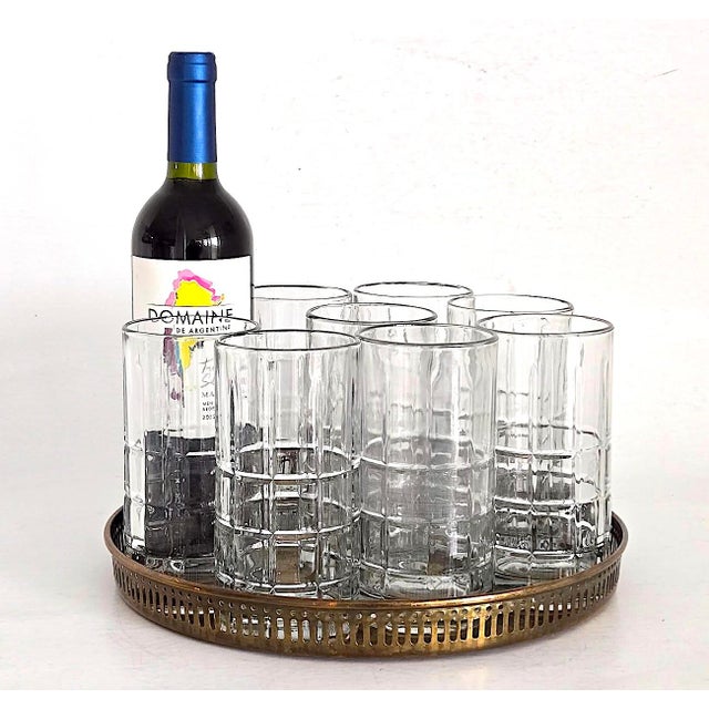 Offered is a set of 8 heavy Anchor Hocking Flat Iced Tea large tumblers from their 1960s Tartan pattern in Clear. The...