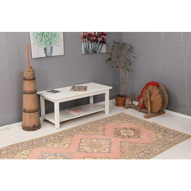 Mid 20th Century Vintage Turkish Distressed Area Rug For Sale In Los Angeles - Image 6 of 7