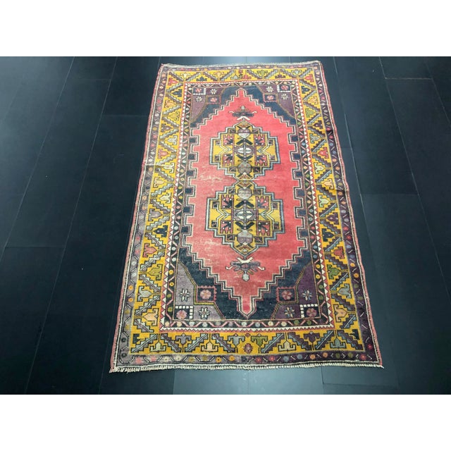 Handmade wool and cotton rug in Turkish Anatolia Carpet, Vintage Oushak Rug, Turkish Vintage Anatolian Rug, Handmade wool...