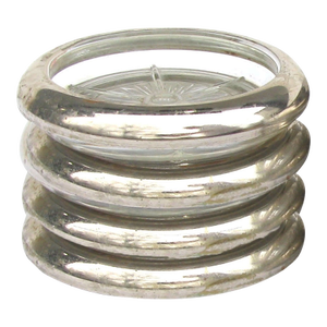 Leonard Italian Silverplate / Glass Coasters, S/4