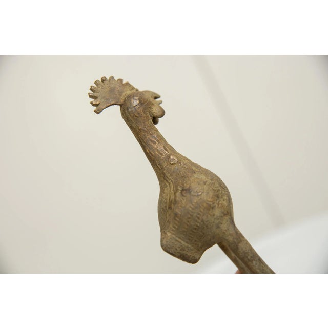 Mid 20th Century Vintage African Bronze Long Legged Bird For Sale - Image 5 of 8