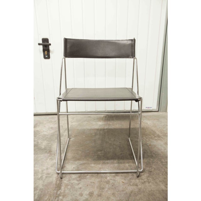 Minimalist X Line Chairs by Niels Jørgen Haugesen for Hybodan, 1970s, Set of 3 For Sale - Image 18 of 18