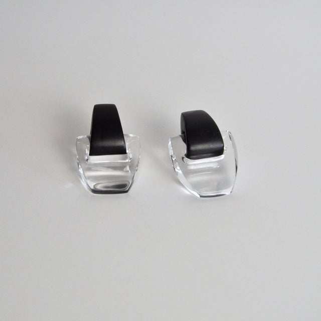 Vintage Danish Black and Transperant Ear-Clips by Monies, 2000s, Set of 2 For Sale - Image 10 of 10
