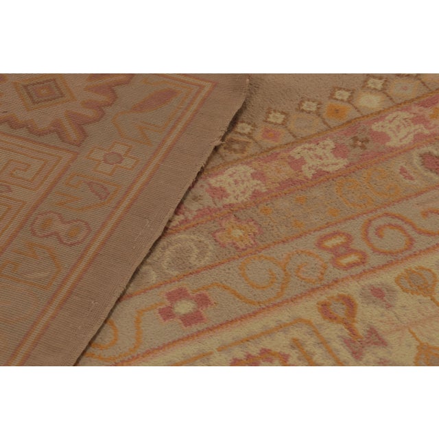 Beige Antique Amritsar Rug With Egyptian Architectural Borders - Rug & Kilim For Sale - Image 8 of 8