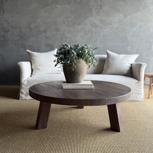 Luna 50″ Coffee Table. A heavy thick top with vintage style pommel legs. This coffee table is constructed from solid elm...