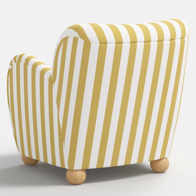 Spritely Home Rumi Armchair in Canopy Stripe Honey For Sale In Chicago - Image 6 of 7