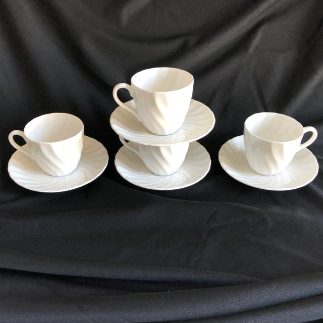 Wedgwood Vintage Royal Tuscan by Wedgwood Cocoa /Teacups & Saucers - Service for 4 For Sale - Image 4 of 7