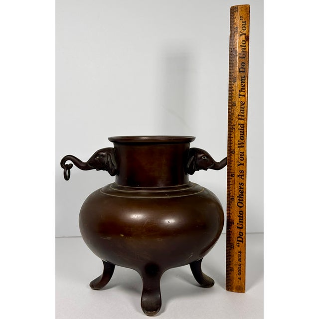Japanese Seizan Bronze Elephant Censer For Sale - Image 11 of 13