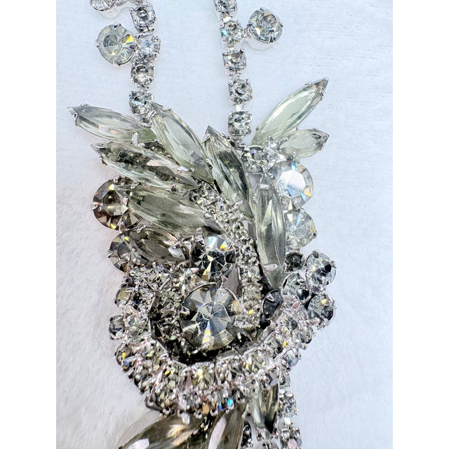 Vintage Juliana D&e Clear & Smoky Topaz Rhinestone Necklace and Bracelet Set, Attributed For Sale - Image 14 of 16