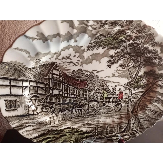 1980s Vintage Staffordshire England Transferware Myott Royal Mail Platter For Sale - Image 5 of 6