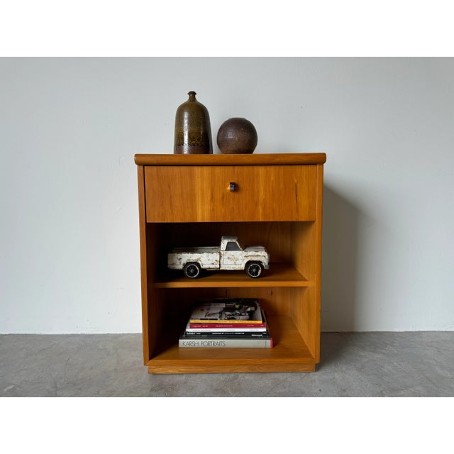 We are privileged to be offering for sale this stunning Mid-Century Modern blonde Pecan nightstand end side table by...