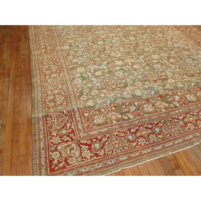 Early 20th Century Elegant Antique Persian Room Size Tabriz Rug For Sale - Image 5 of 18