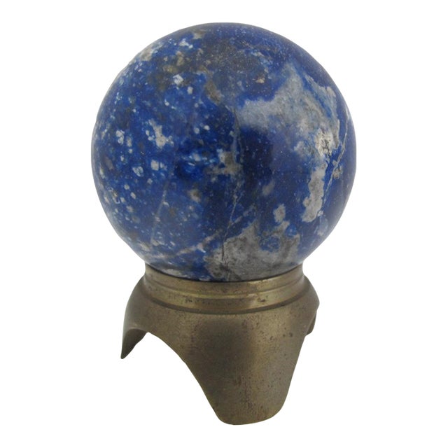 Small Lapis Lazuli Quartz Crystal 179gr Earth Ball Sphere With Stand For Sale