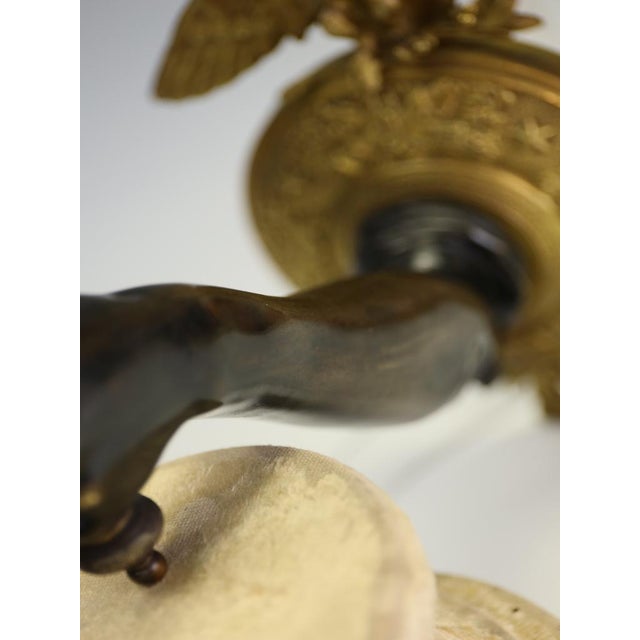 French Empire Ormolu and Bronze Three-Light Wall Sconce with Caduceus Arm, 1880 For Sale - Image 14 of 16