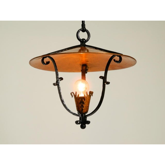 Large Vintage Pendant Lights in Heavy Metal and Copper, 1930s, Set of 2 For Sale - Image 11 of 18