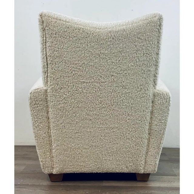 Modern Natural Faux Shearling Teddy Club Chairs Pair For Sale In Atlanta - Image 6 of 7