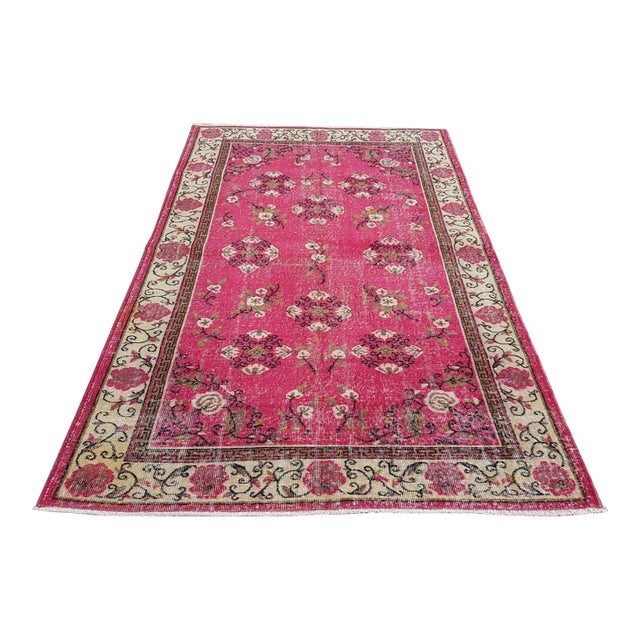 Vintage Oushak Floor Carpet For Sale