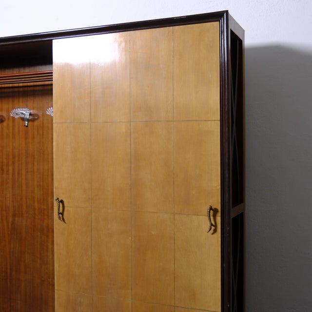 Art Deco Hall Cabinet with Coat Rack, Shelves and Mirror, 1940s For Sale - Image 13 of 18