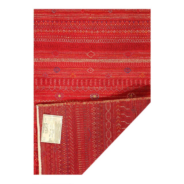 Modern Fine Hand Knotted Persian Gabbeh Design Runner Rug For Sale - Image 3 of 3