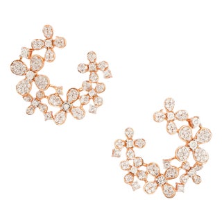 Natural diamond 1.60cts earring in 18k gold For Sale