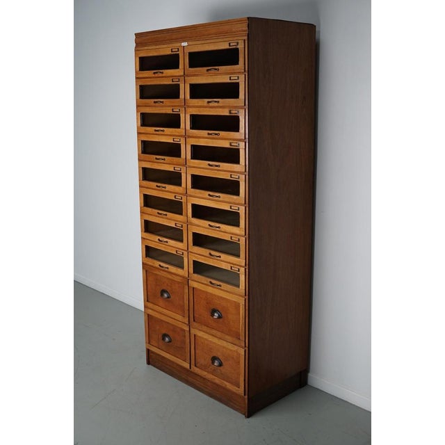 English Haberdashery Shop Cabinet with Glass Fronted Drawers, 1930s For Sale - Image 10 of 16
