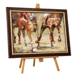 Sabine Nielsen, Monumental Polo Scene, 2001, Oil on Canvas, Framed For Sale