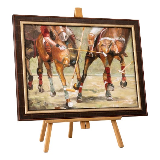 Sabine Nielsen, Monumental Polo Scene, 2001, Oil on Canvas, Framed For Sale