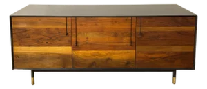 BDDW Lake Credenza Walnut and Graphite Lacquer