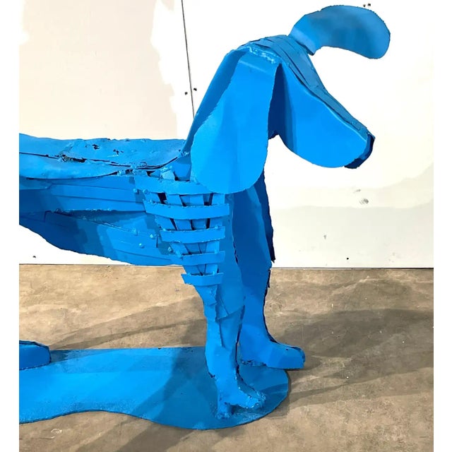 Pop Art Garden Fountain/ Sculpture of a Standing Blue Dog Chairish