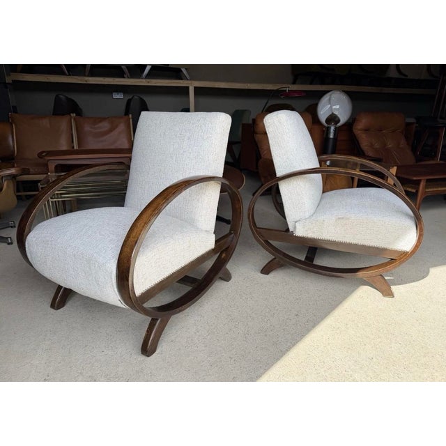 Art Deco Style Armchairs by Jindrich Halabala, Set of 2 For Sale - Image 14 of 18