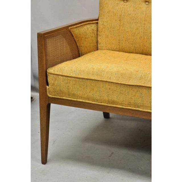 Mid Century Modern Hollywood Regency Sculpted Wood & Cane Lounge Chairs - Pair For Sale - Image 9 of 12