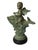 1940s 20th Century Continental Verdigris Bronze Putto Riding Fish Sculpture For Sale - Image 5 of 11