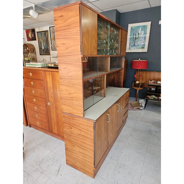 Vintage Mid-Century Japanese Teak Hutch | the Ultimate Home Bar For Sale - Image 17 of 18