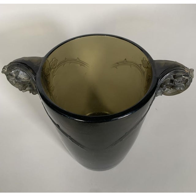 Forest Green Vintage Art Deco Chamarande Vase by René Lalique for Lalique, 1926 For Sale - Image 8 of 10