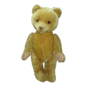 Vintage German Herman Golden Mohair & Straw With Glass Eyes Teddy Bear