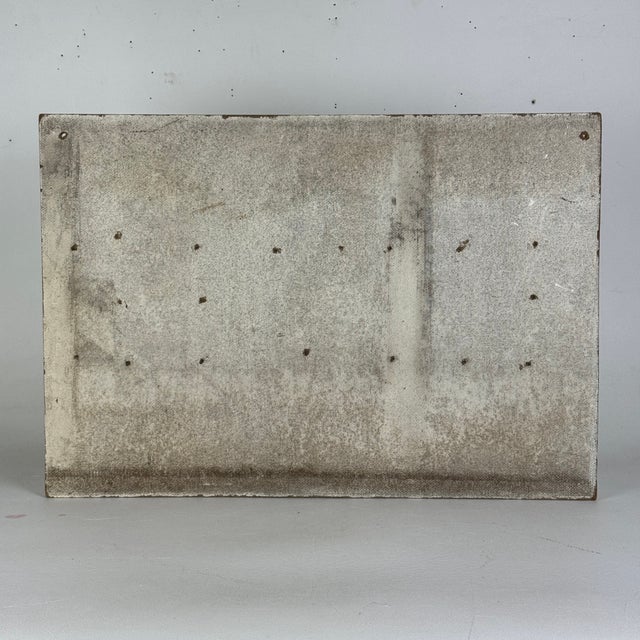 Vintage Large "Enter" Sign on Masonite With Raised Letters in Green Paint For Sale - Image 9 of 9