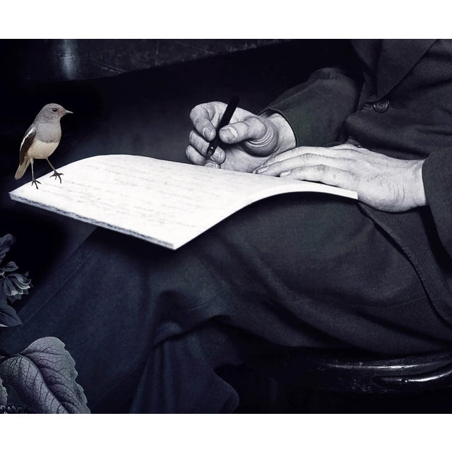 Surrealism Wildlife Advocate by Marcin and Kate Owczarek | Digital Art of a man with a tiger head writing For Sale - Image 3 of 4